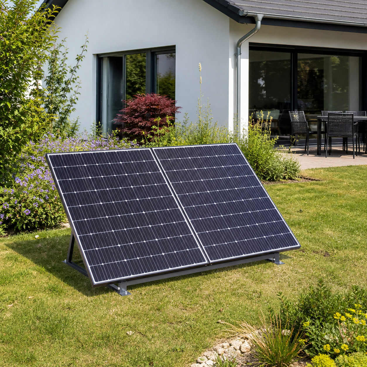 Solarmodule im Garten