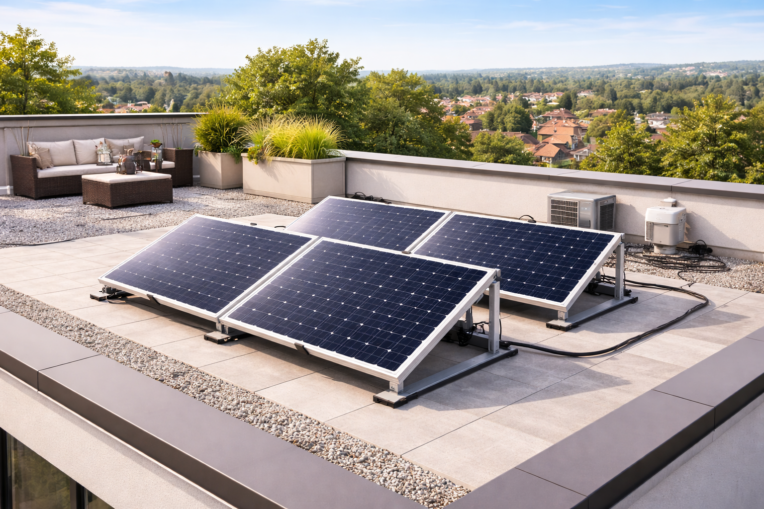 Flachdach Solarlösung